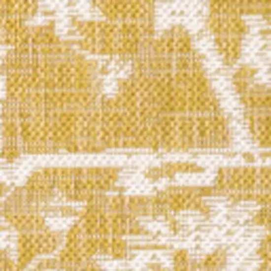 Yellow And Cream Medallion Indoor Outdoor Area Rug Photo 2