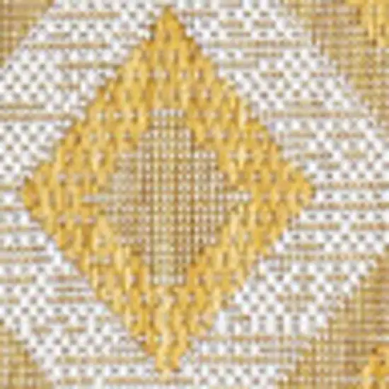 Yellow And Cream Moroccan Indoor Outdoor Area Rug Photo 2