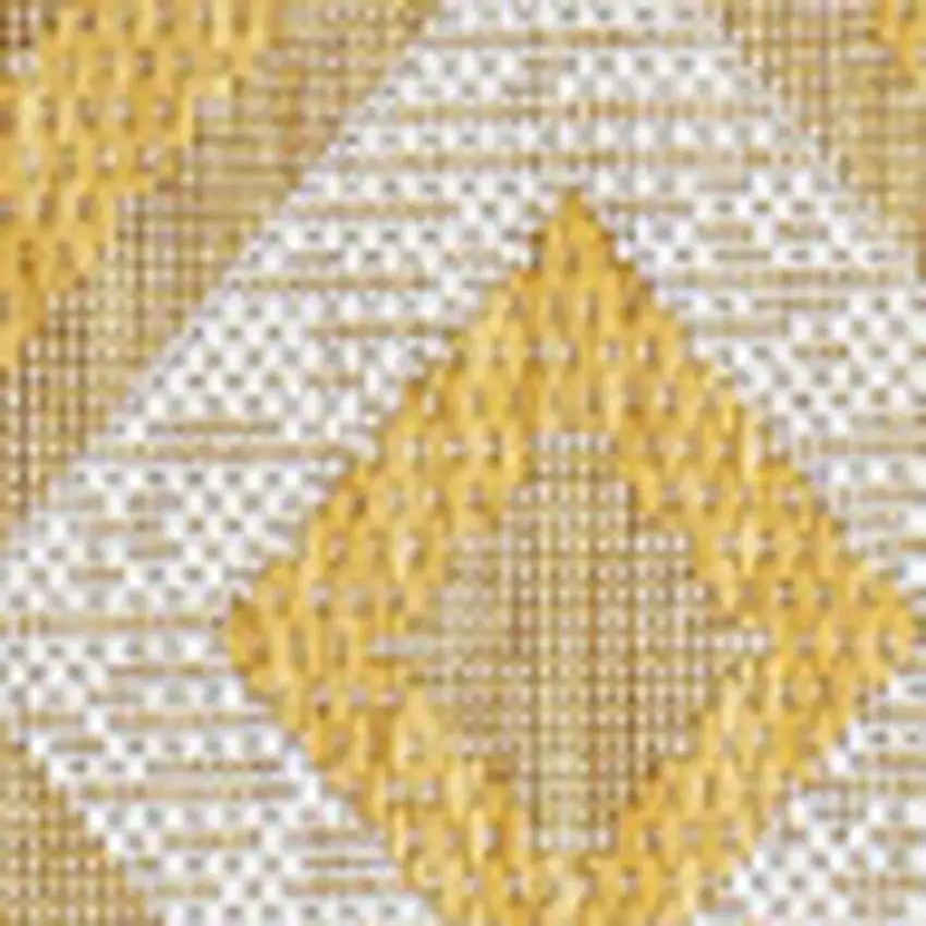 Yellow And Cream Moroccan Indoor Outdoor Area Rug Photo 2