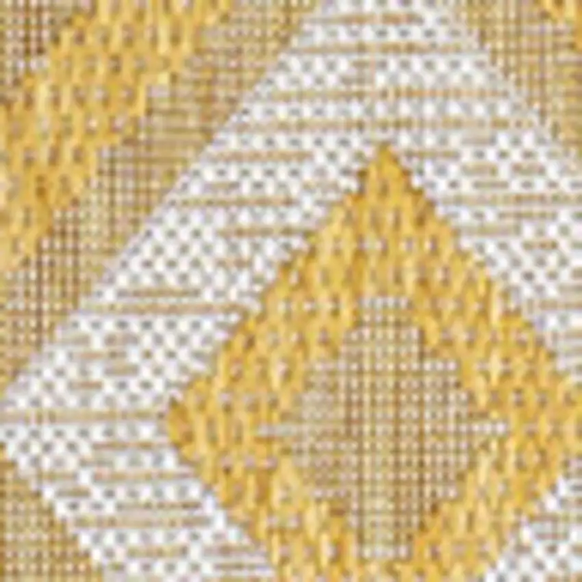 Yellow And Cream Moroccan Indoor Outdoor Area Rug Photo 2