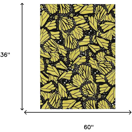 Yellow And Gold Animal Print Washable Indoor Outdoor Area Rug Photo 5
