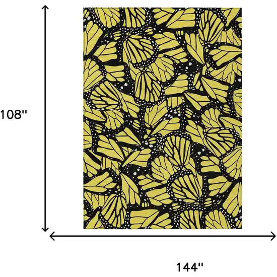 Yellow And Gold Animal Print Washable Indoor Outdoor Area Rug Photo 5