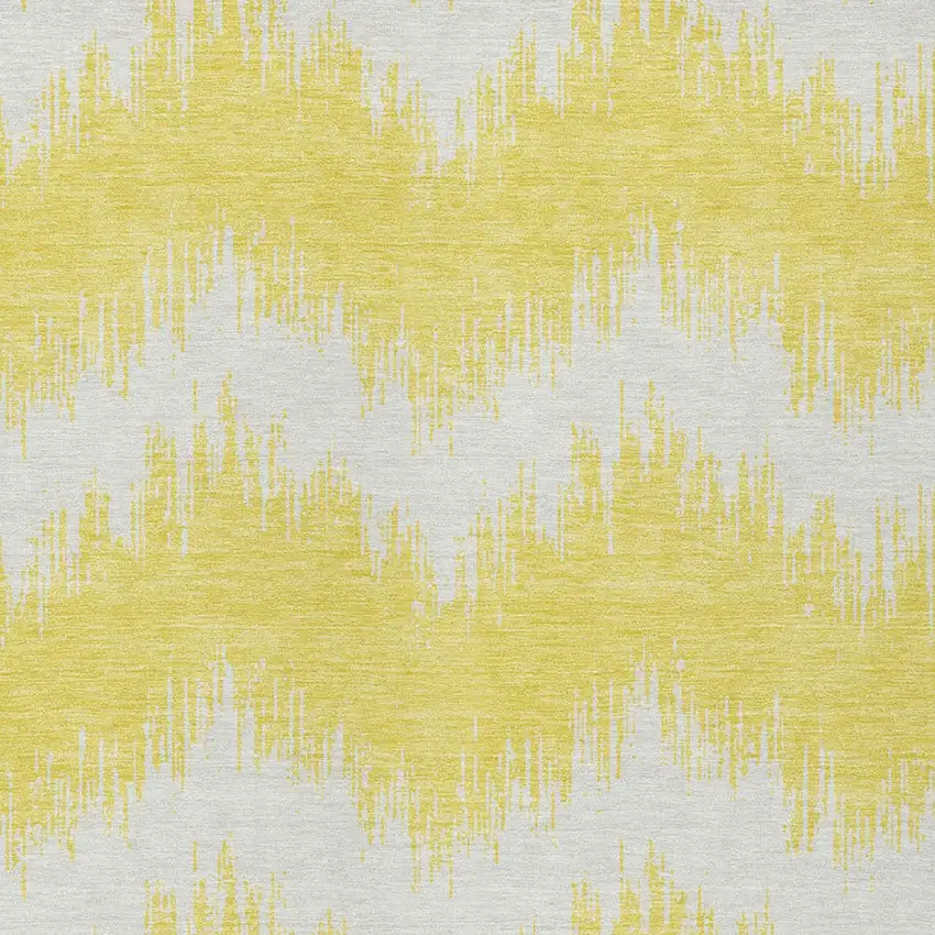 Yellow And Gray Chevron Washable Indoor Outdoor Area Rug Photo 6