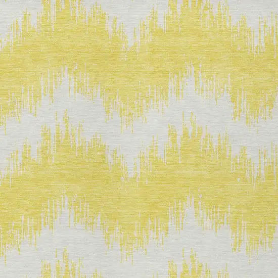 Yellow And Gray Chevron Washable Indoor Outdoor Area Rug Photo 6