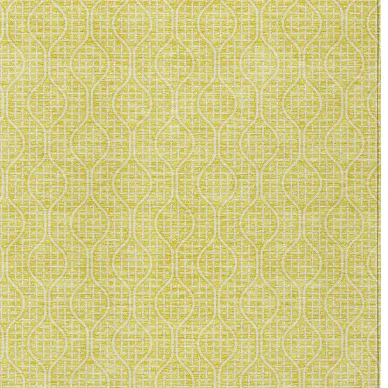 Yellow And Gray Geometric Washable Indoor Outdoor Area Rug Photo 6