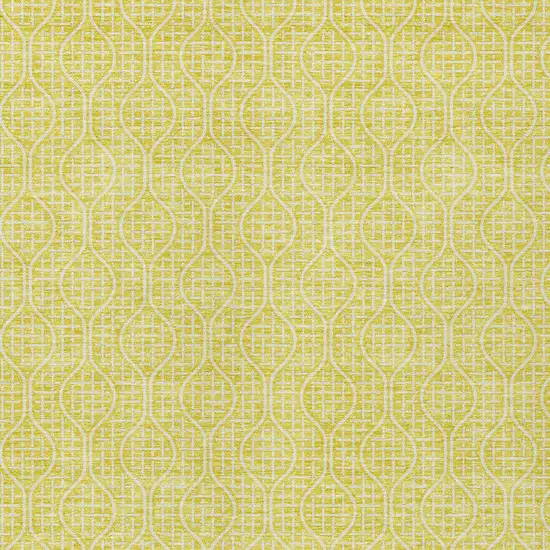 Yellow And Gray Geometric Washable Indoor Outdoor Area Rug Photo 6