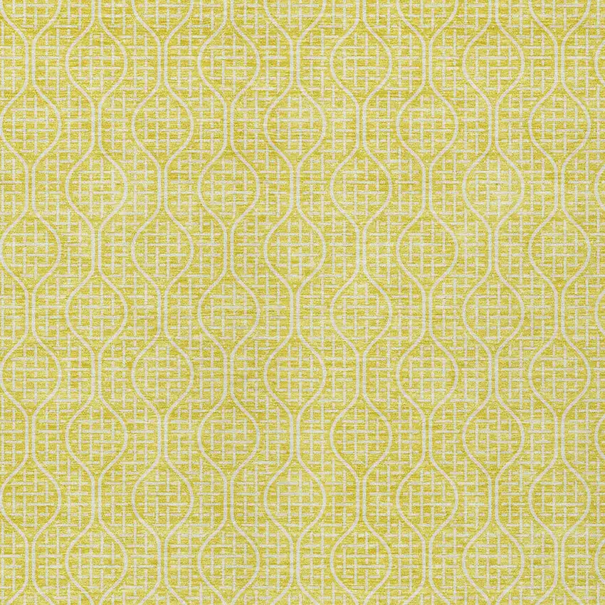 Yellow And Gray Geometric Washable Indoor Outdoor Area Rug Photo 6