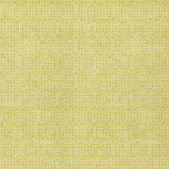 Yellow And Gray Geometric Washable Indoor Outdoor Area Rug Photo 6