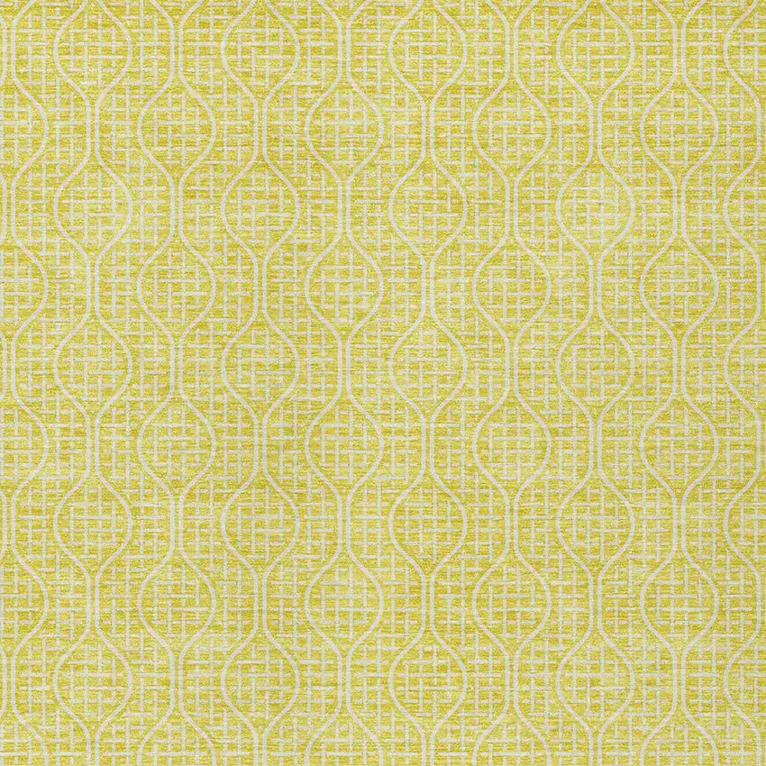 Yellow And Gray Geometric Washable Indoor Outdoor Area Rug Photo 6