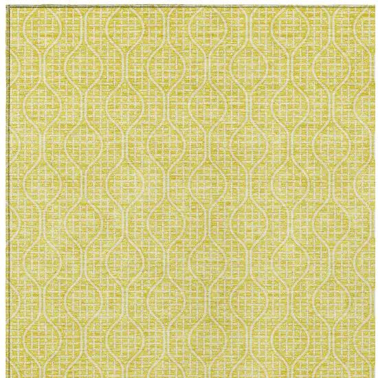 Yellow And Gray Geometric Washable Indoor Outdoor Area Rug Photo 6