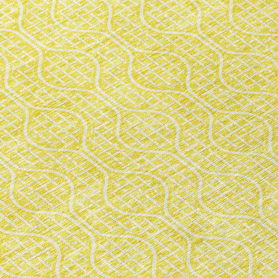 Yellow And Gray Geometric Washable Indoor Outdoor Area Rug Photo 5