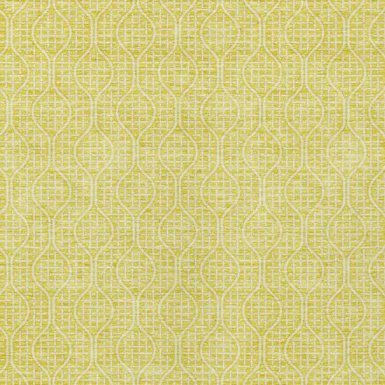 Yellow And Gray Geometric Washable Indoor Outdoor Area Rug Photo 6