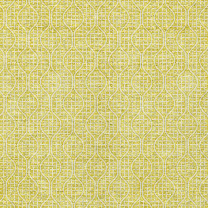 Yellow And Gray Geometric Washable Indoor Outdoor Area Rug Photo 6