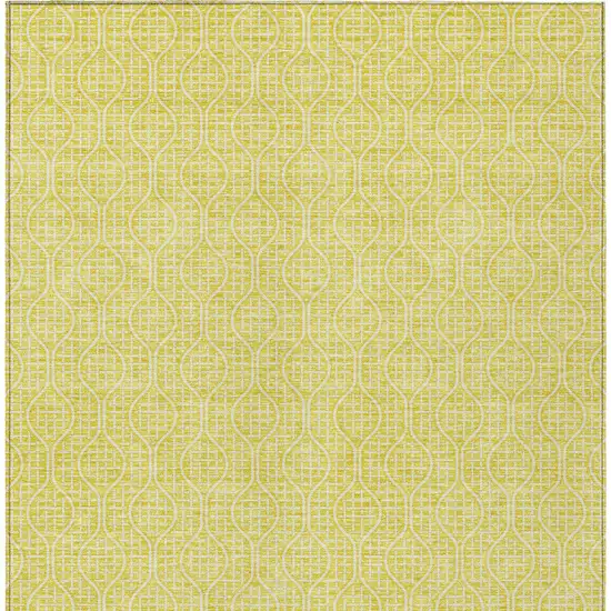 Yellow And Gray Geometric Washable Indoor Outdoor Area Rug Photo 7