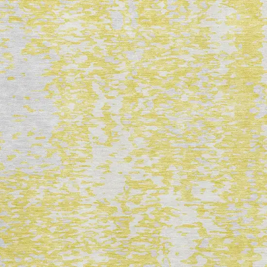 Yellow And Ivory Abstract Washable Area Rug With UV Protection Photo 2