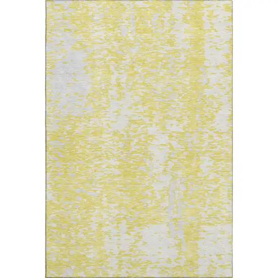 Yellow And Ivory Abstract Washable Area Rug With UV Protection Photo 1