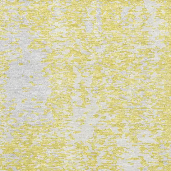 Yellow And Ivory Abstract Washable Area Rug With UV Protection Photo 2
