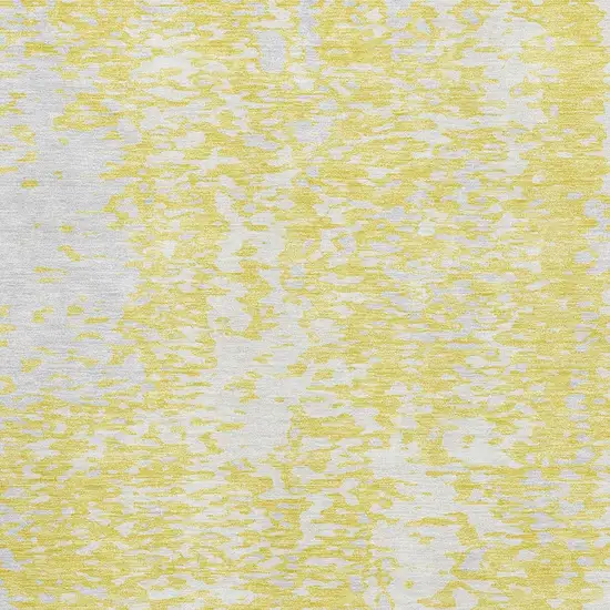 Yellow And Ivory Abstract Washable Area Rug With UV Protection Photo 2