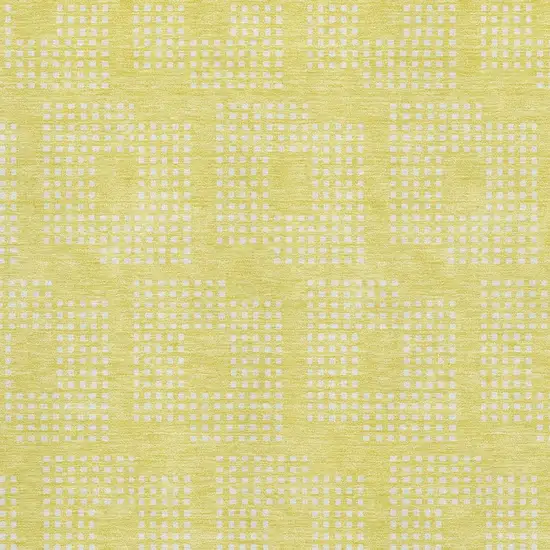 Yellow And Ivory Geometric Washable Area Rug With UV Protection Photo 4