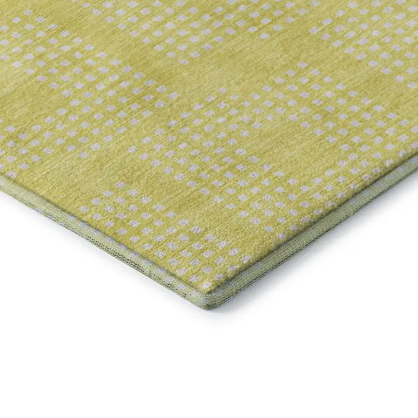 Yellow And Ivory Geometric Washable Area Rug With UV Protection Photo 8