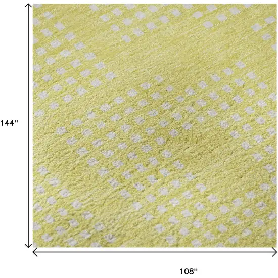 Yellow And Ivory Geometric Washable Area Rug With UV Protection Photo 9