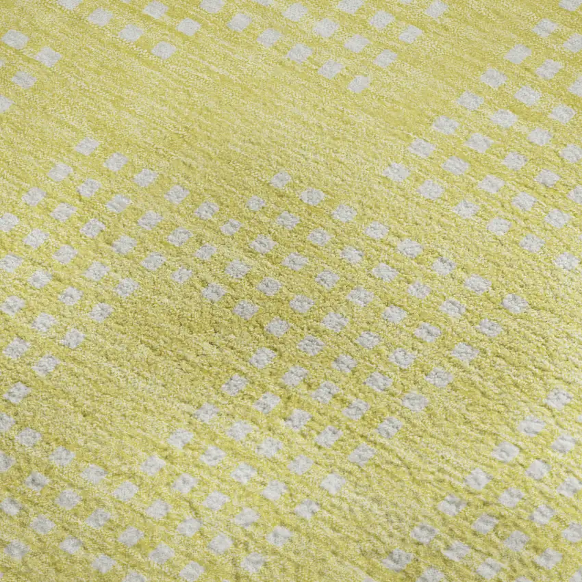 Yellow And Ivory Geometric Washable Area Rug With UV Protection Photo 3