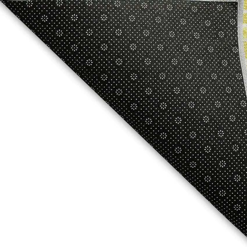 Yellow And Ivory Geometric Washable Area Rug With UV Protection Photo 3