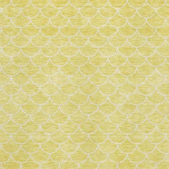 Yellow And Ivory Geometric Washable Area Rug With UV Protection Photo 2