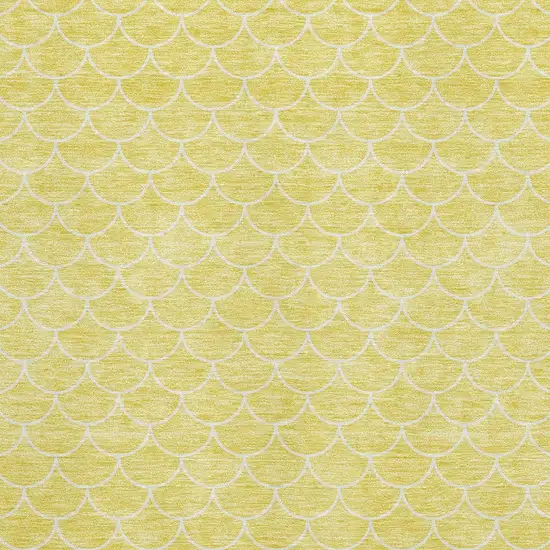 Yellow And Ivory Geometric Washable Area Rug With UV Protection Photo 2