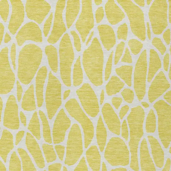 Yellow And Ivory Geometric Washable Indoor Outdoor Area Rug Photo 6
