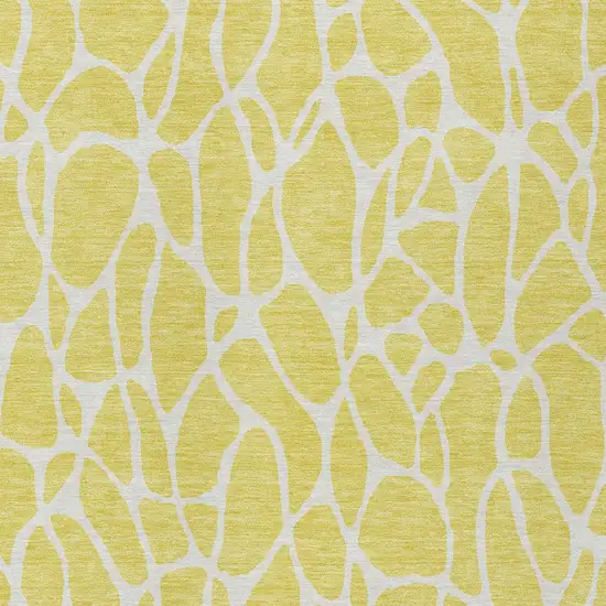 Yellow And Ivory Geometric Washable Indoor Outdoor Area Rug Photo 6