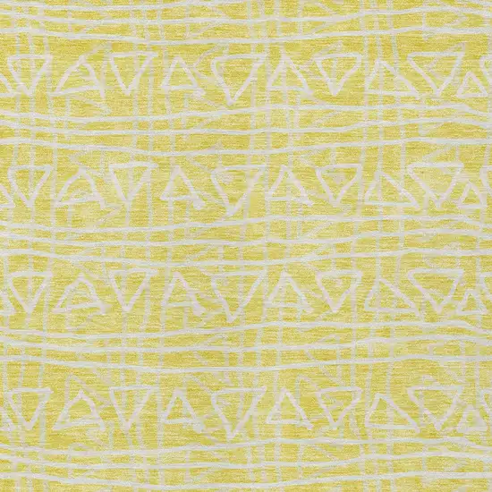Yellow And Ivory Geometric Washable Indoor Outdoor Area Rug Photo 3