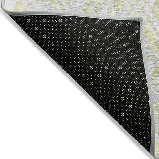 Yellow And Ivory Geometric Washable Indoor Outdoor Area Rug Photo 2