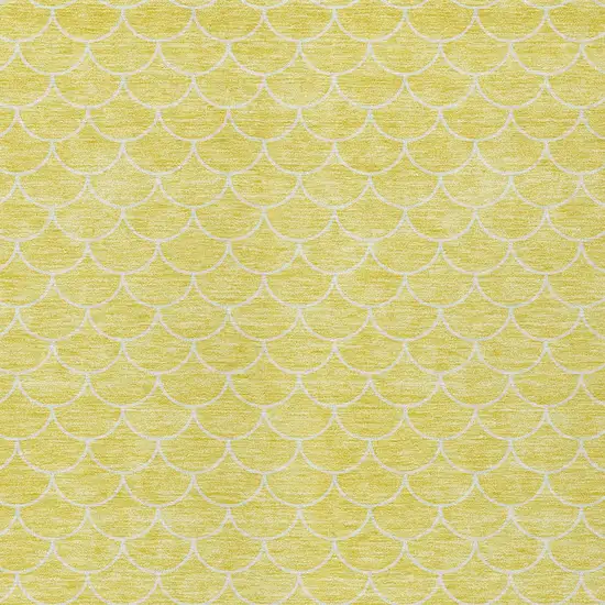 Yellow And Ivory Geometric Washable Indoor Outdoor Area Rug Photo 6