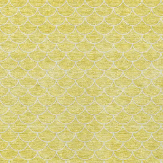 Yellow And Ivory Geometric Washable Indoor Outdoor Area Rug Photo 6
