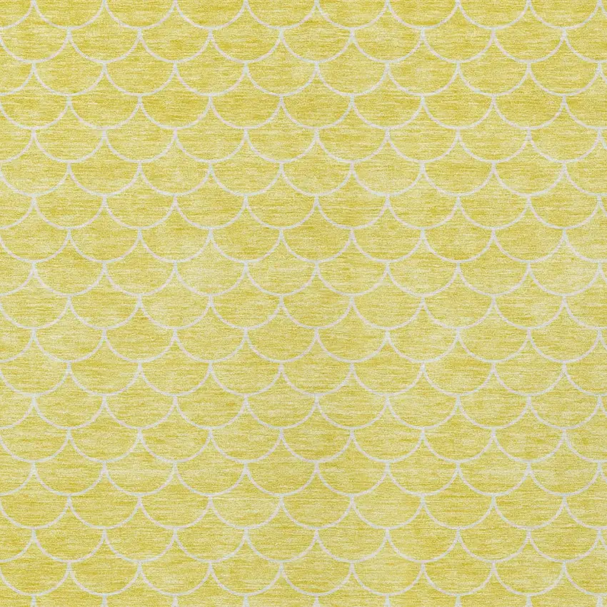 Yellow And Ivory Geometric Washable Indoor Outdoor Area Rug Photo 6