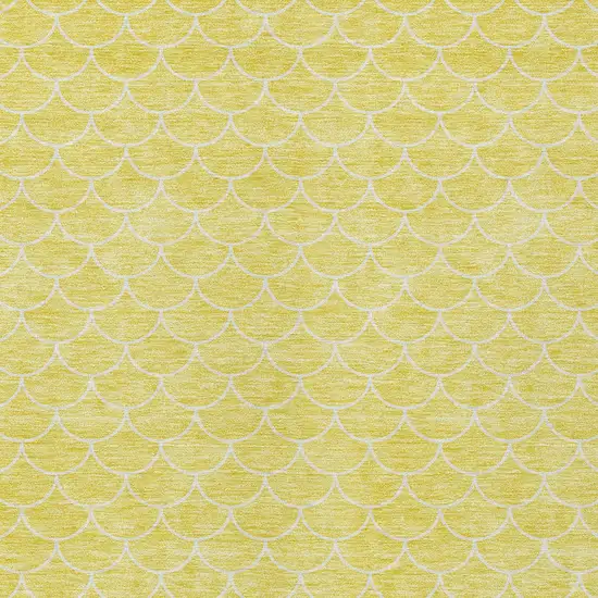 Yellow And Ivory Geometric Washable Indoor Outdoor Area Rug Photo 6