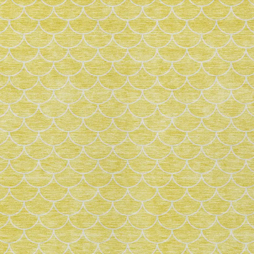 Yellow And Ivory Geometric Washable Indoor Outdoor Area Rug Photo 6