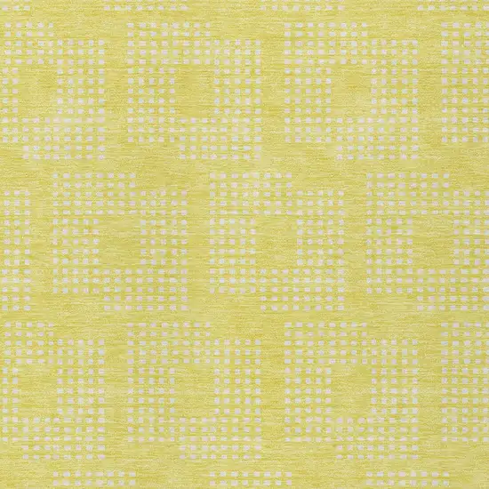 Yellow And Ivory Geometric Washable Indoor Outdoor Area Rug Photo 6