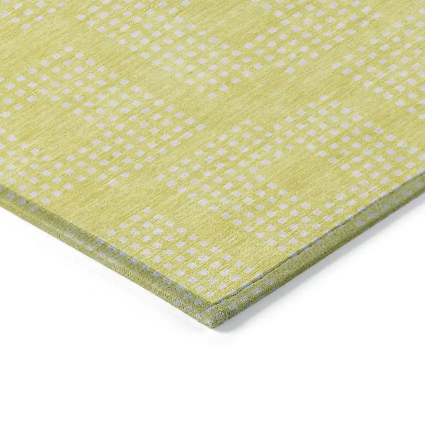 Yellow And Ivory Geometric Washable Indoor Outdoor Area Rug Photo 4
