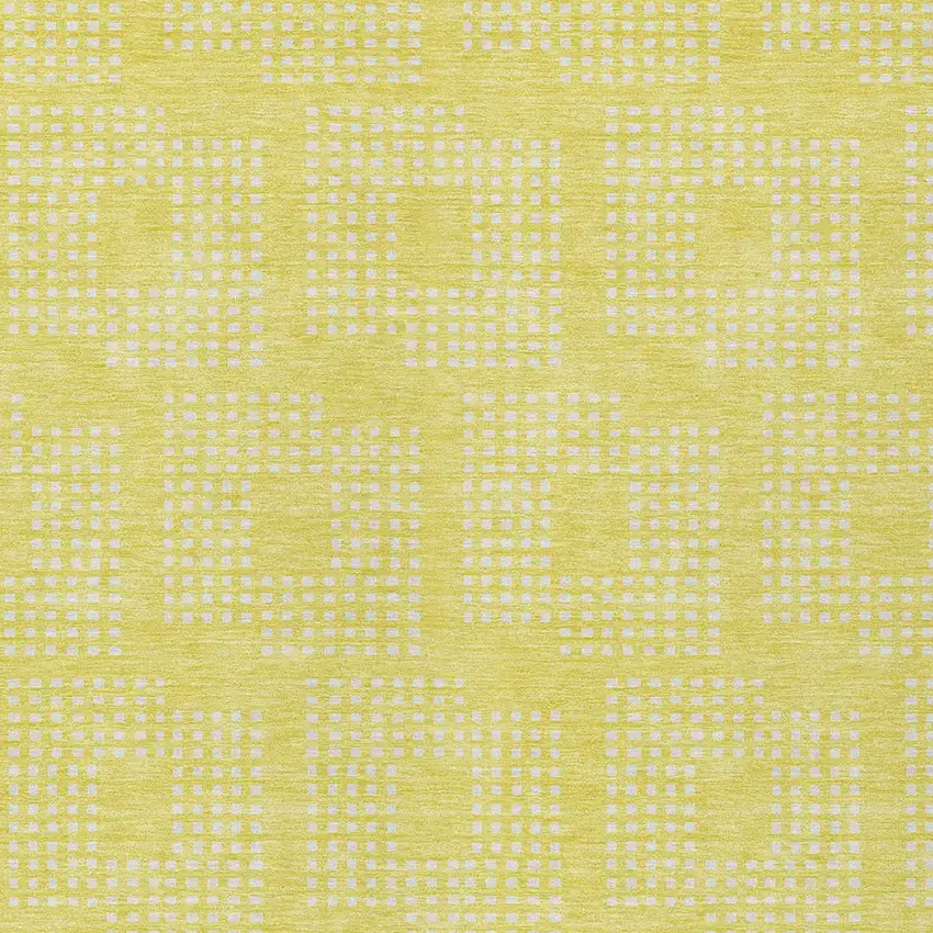 Yellow And Ivory Geometric Washable Indoor Outdoor Area Rug Photo 6