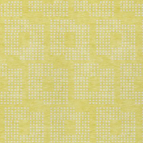 Yellow And Ivory Geometric Washable Indoor Outdoor Area Rug Photo 6