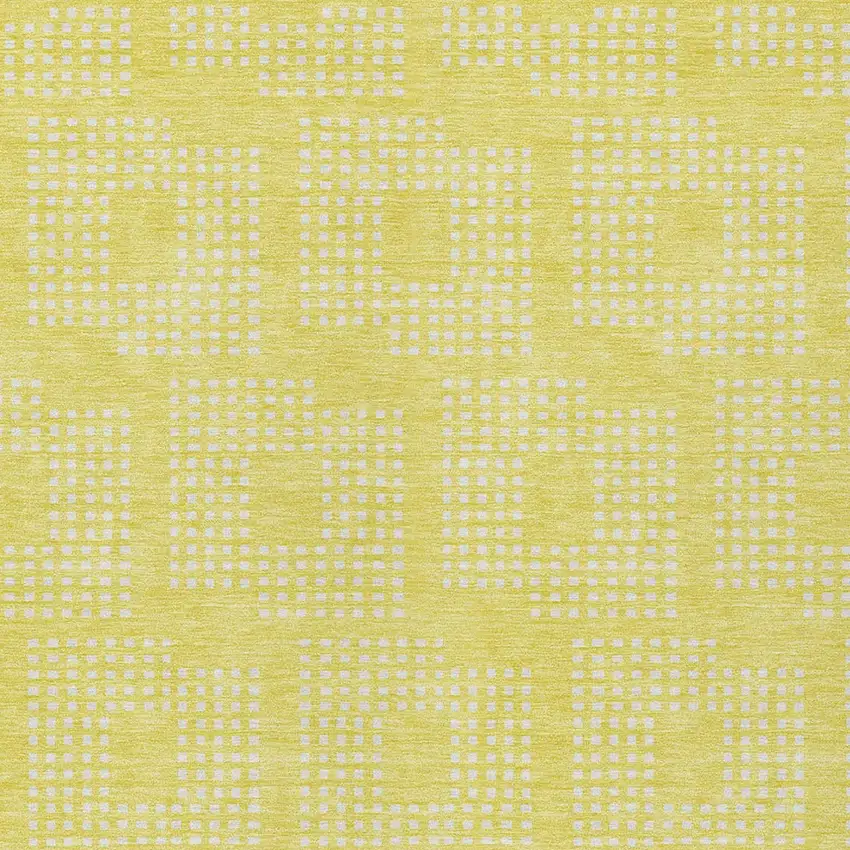 Yellow And Ivory Geometric Washable Indoor Outdoor Area Rug Photo 6