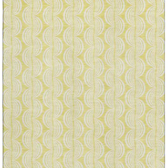 Yellow And Ivory Ogee Washable Area Rug With UV Protection Photo 2