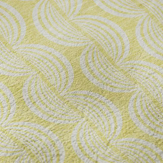 Yellow And Ivory Ogee Washable Area Rug With UV Protection Photo 9