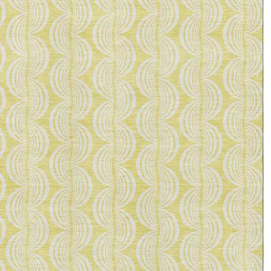 Yellow And Ivory Ogee Washable Area Rug With UV Protection Photo 2