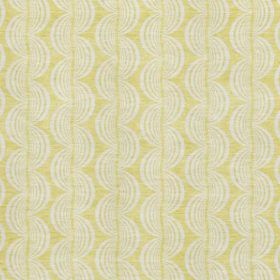 Yellow And Ivory Ogee Washable Area Rug With UV Protection Photo 2