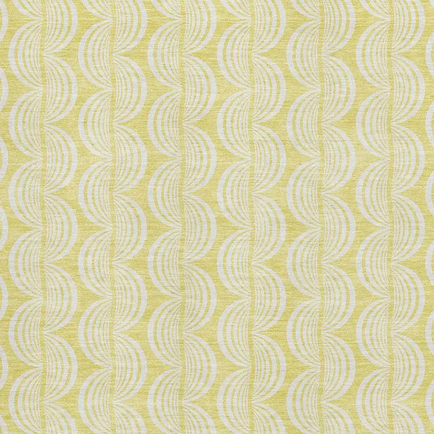 Yellow And Ivory Ogee Washable Area Rug With UV Protection Photo 2