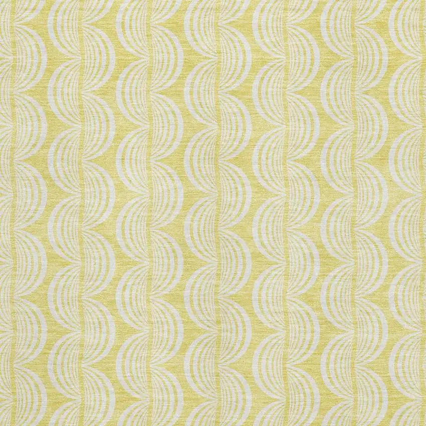 Yellow And Ivory Ogee Washable Area Rug With UV Protection Photo 2