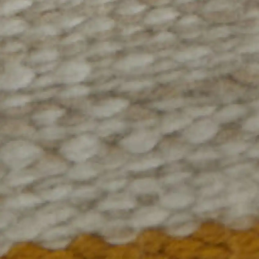 Yellow And Ivory Striped Dhurrie Hand Woven Stain Resistant Area Rug Photo 2